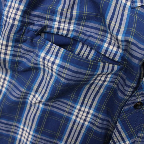 Eddie Bauer First Ascent Shirt Mens Large Tall Blue/White Poly/Rayon L/S Button - Picture 7 of 16